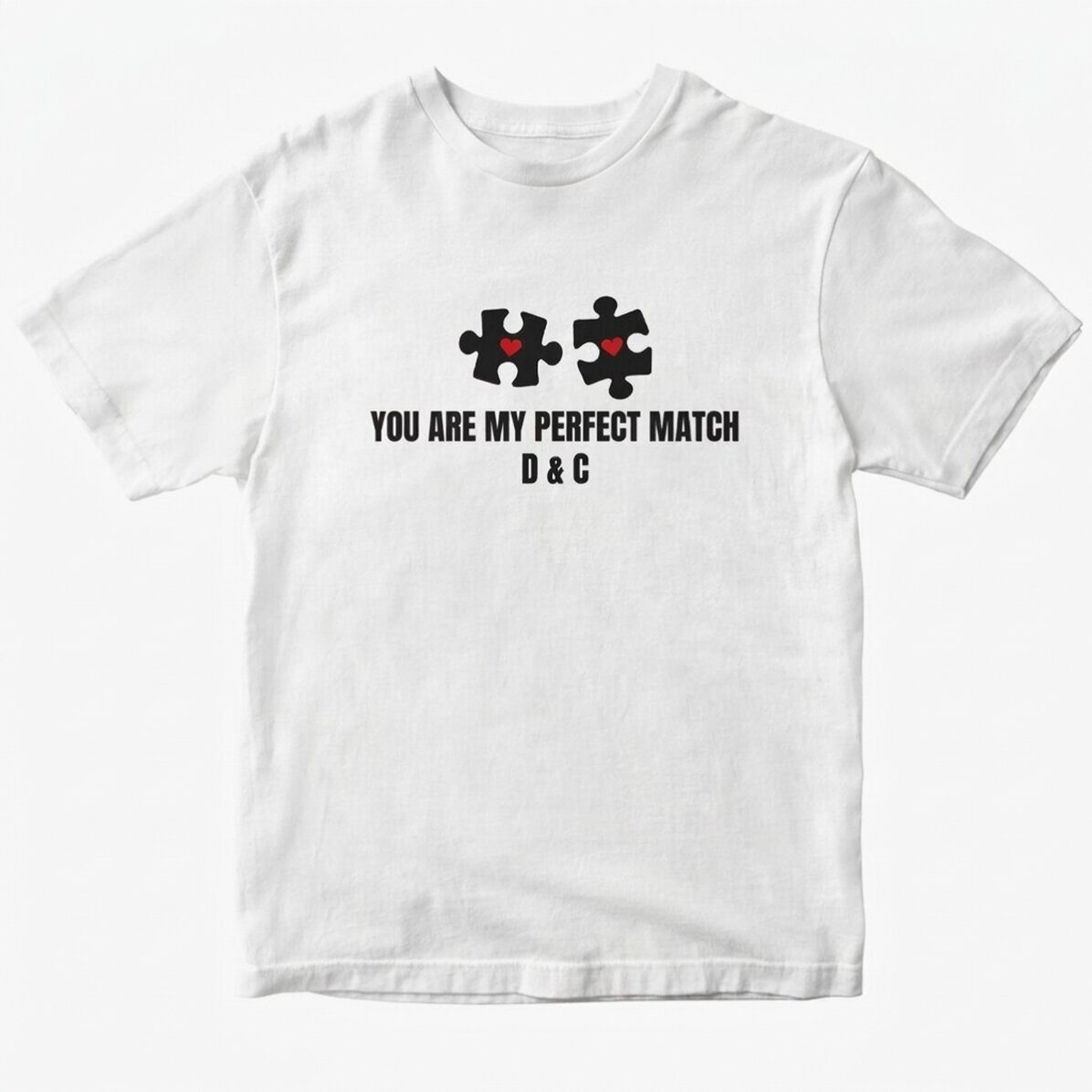 Camiseta de algodón personalizada con texto - Perfect Match