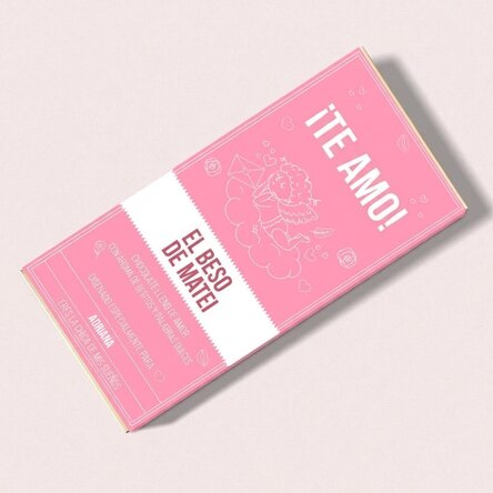 Chocolate personalizado con mensaje: «El beso de Cupido»