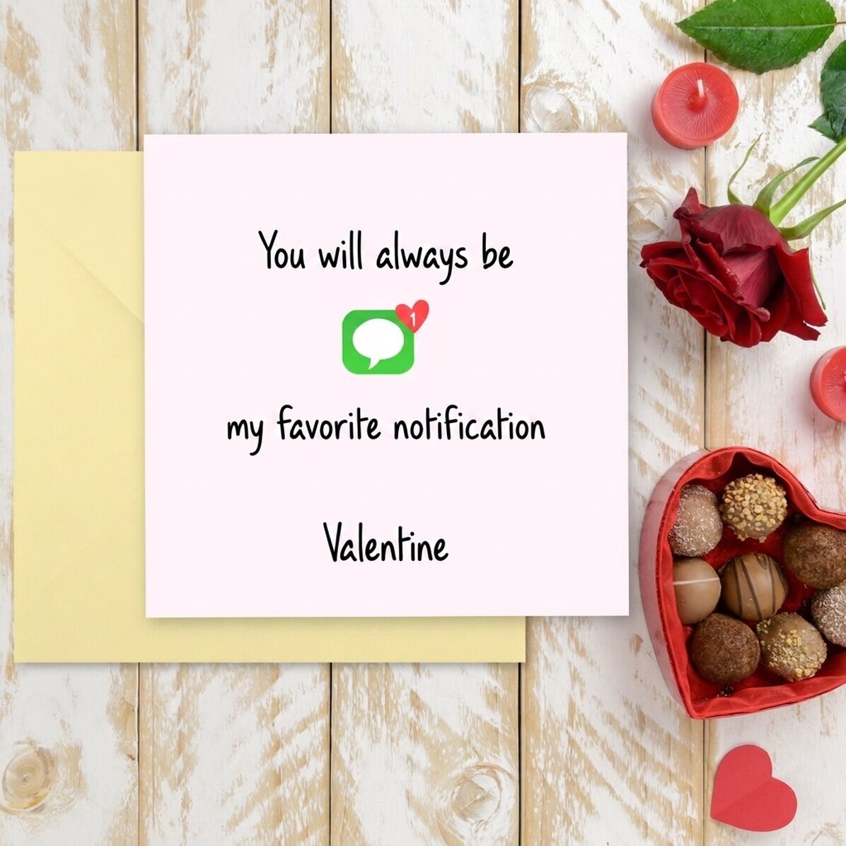 Tarjeta cuadrada personalizada para parejas - Mi notificación favorita