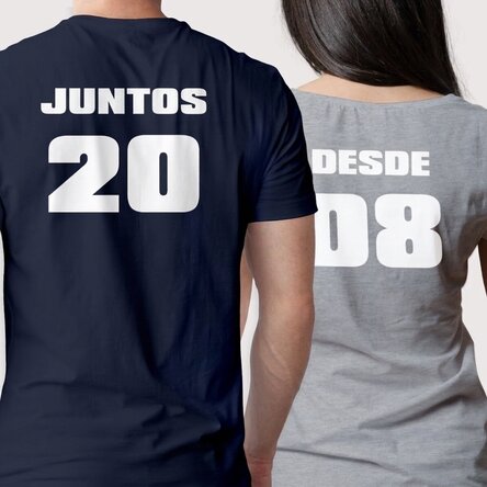 Camiseta de algodón personalizada con texto y número en la espalda