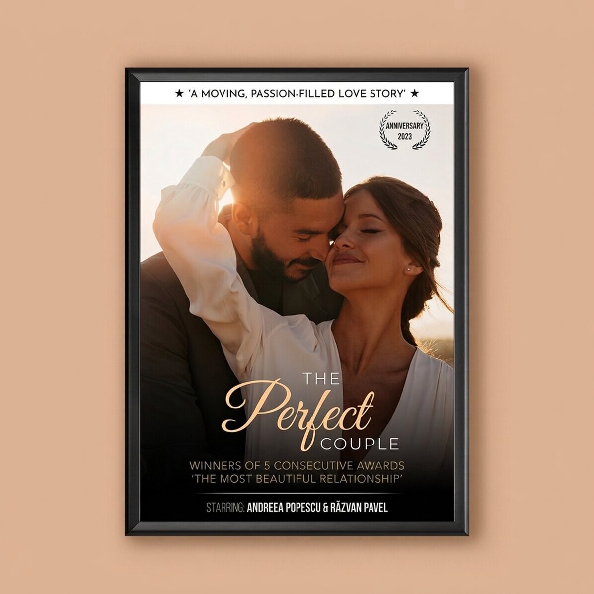 Cuadro personalizado con una foto y un mensaje - Cartel de película