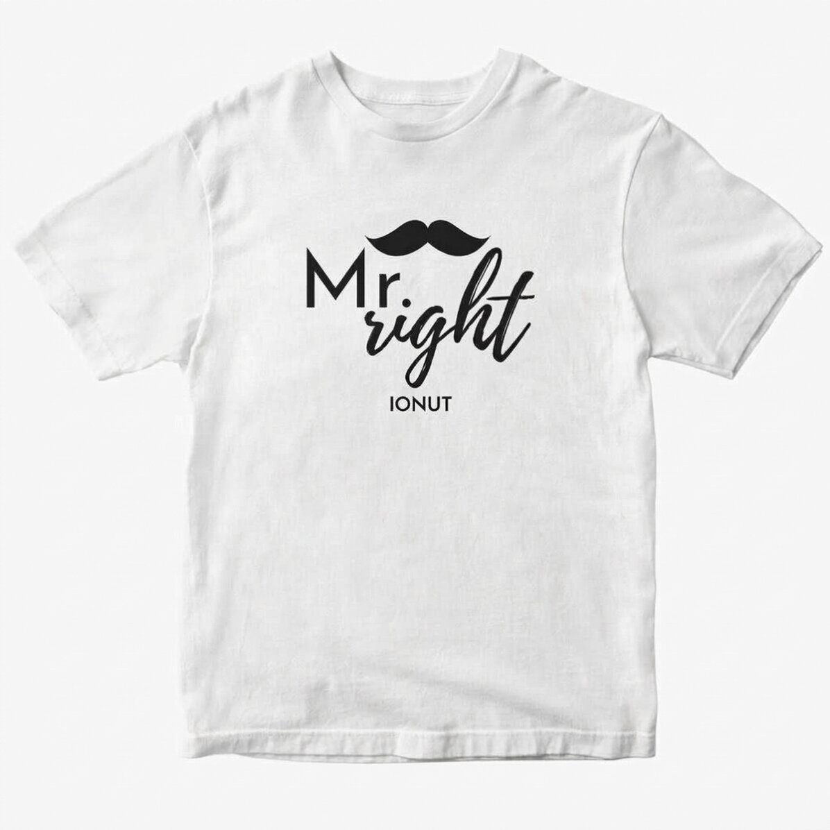 Camiseta de algodón personalizada con texto - Mr. Right