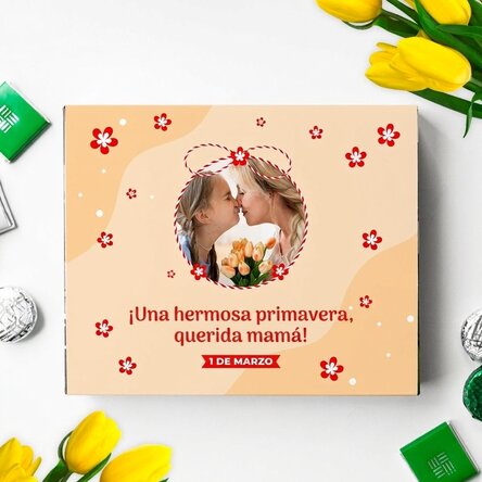 Caja de bombones personalizada con foto y mensaje