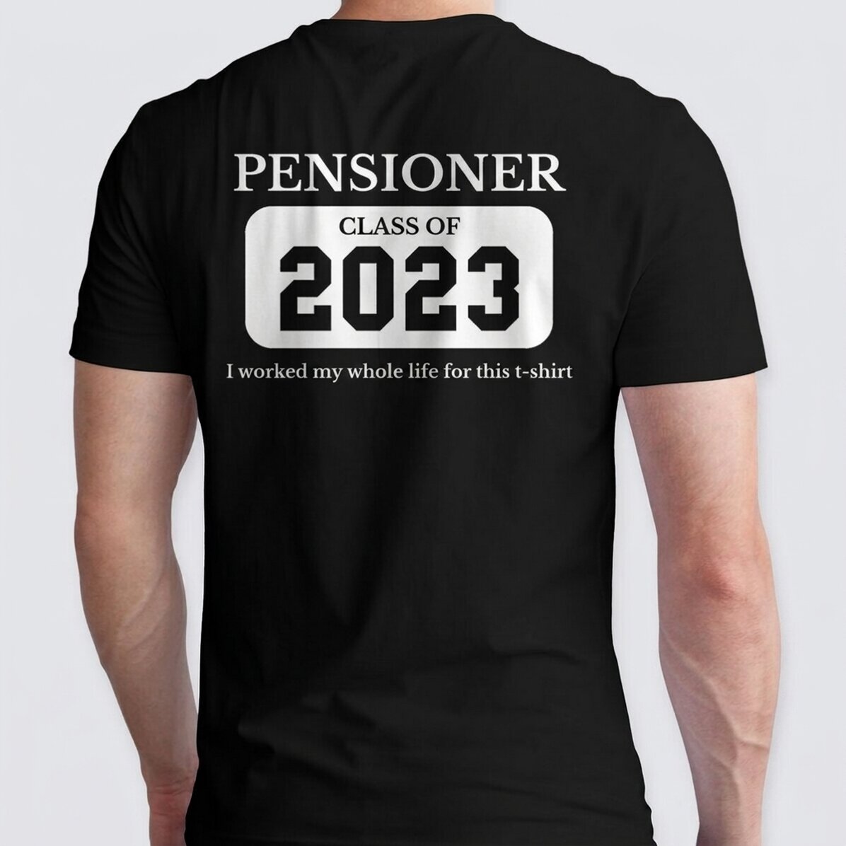 Camiseta de algodón personalizada con texto: «Jubilación»