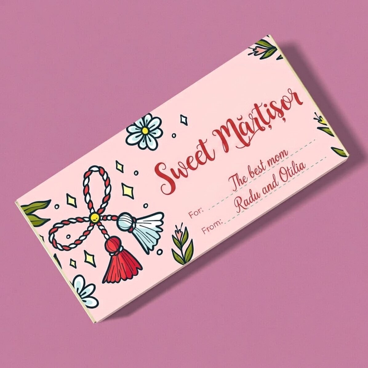 Chocolate personalizado con un mensaje dulce