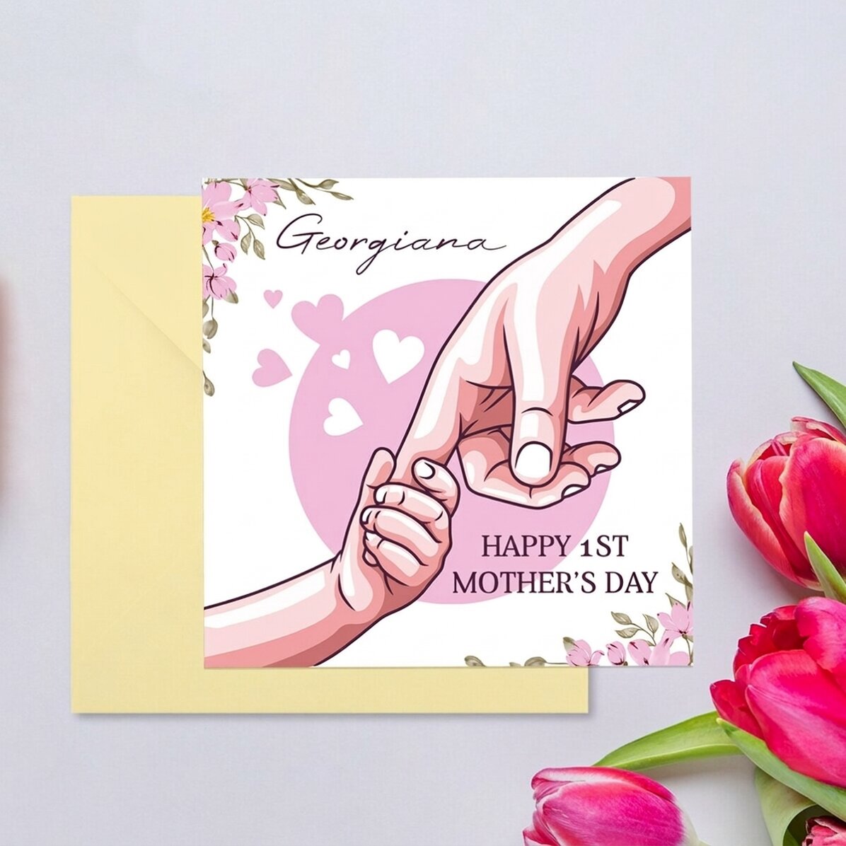 Tarjeta cuadrada personalizada con texto: «Mamá»