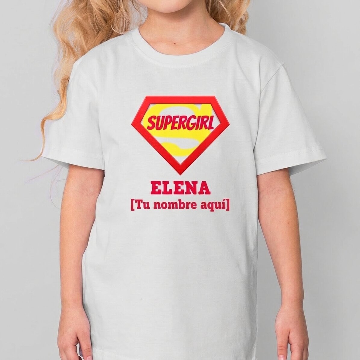 Camiseta de algodón para niños personalizada con texto: «Superhéroe»