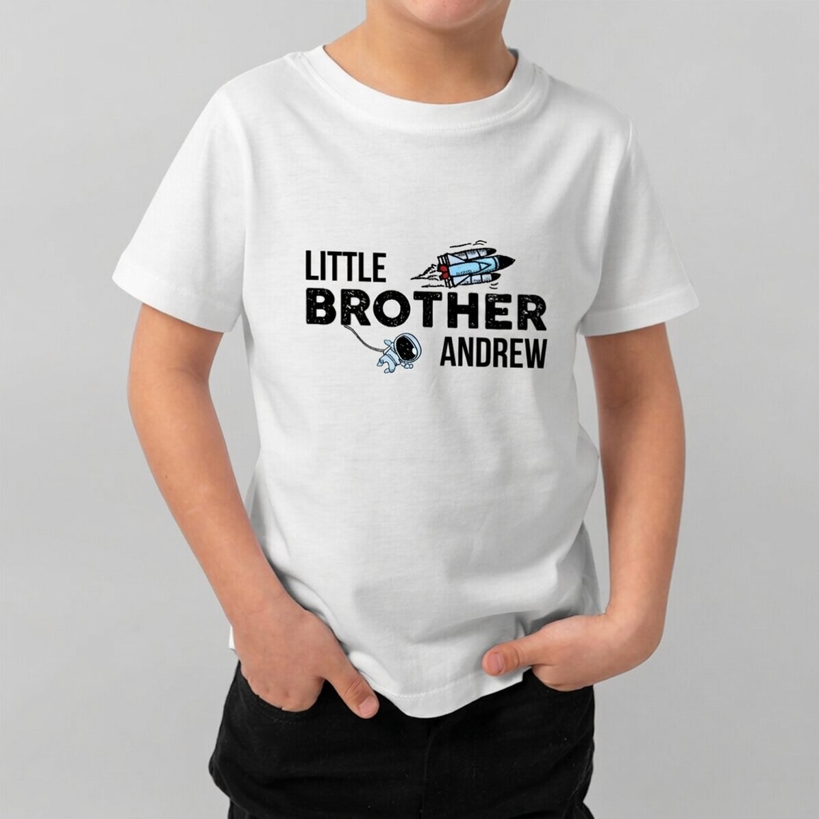 Camiseta de algodón para niños personalizada con texto - Brother