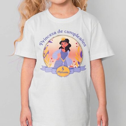 Camiseta de algodón para niños personalizada con el texto «Birthday princess»