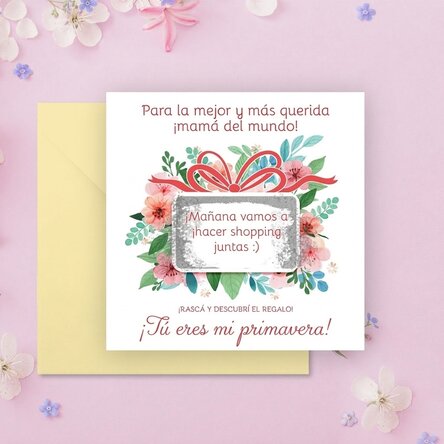 Tarjeta rasca y gana personalizada con mensaje - Regalo