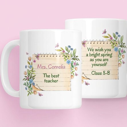 Taza personalizada con un mensaje para las profesoras