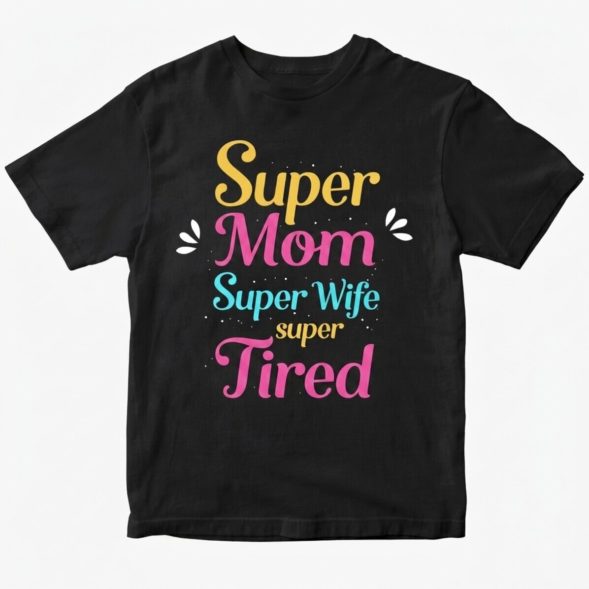 Camiseta de algodón personalizada con texto: «Supermamá»
