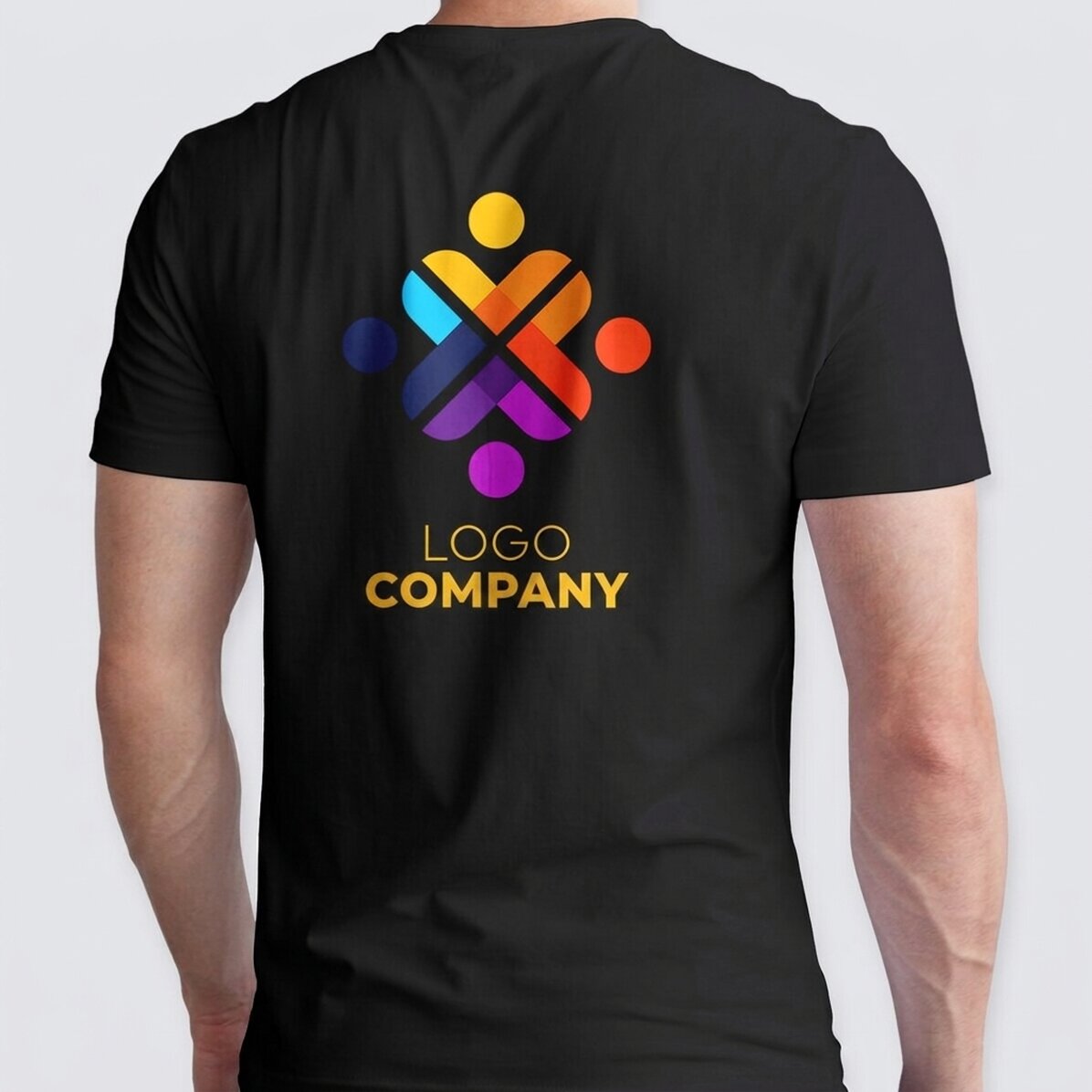 Camiseta de algodón personalizada con logotipo en la espalda
