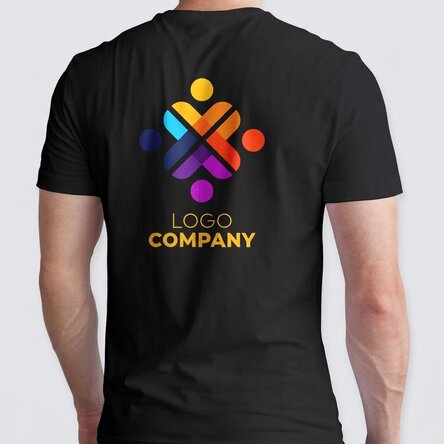Camiseta de algodón personalizada con logotipo en la espalda