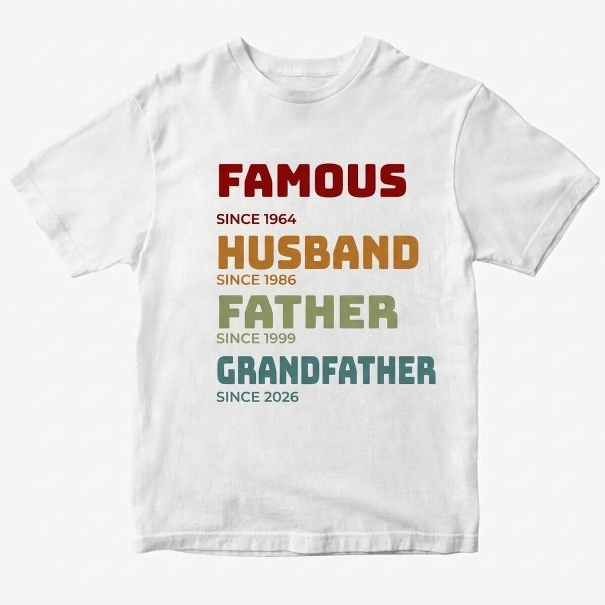 Camiseta de algodón personalizada con texto: «La historia de mi abuelo»