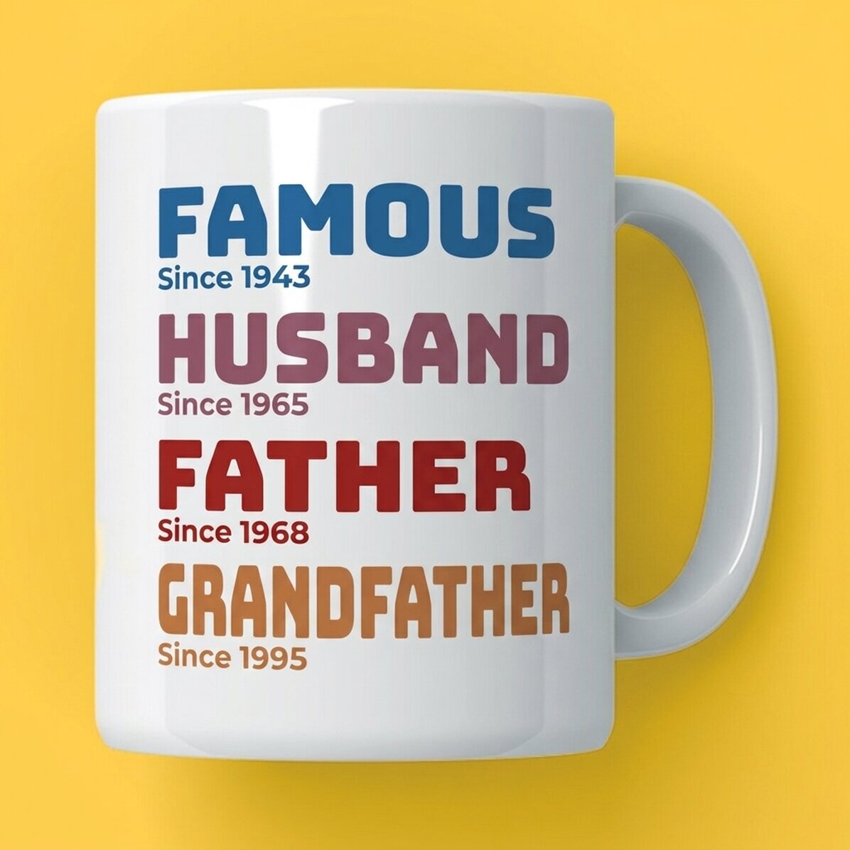 Taza personalizada con texto: «La historia del abuelo»