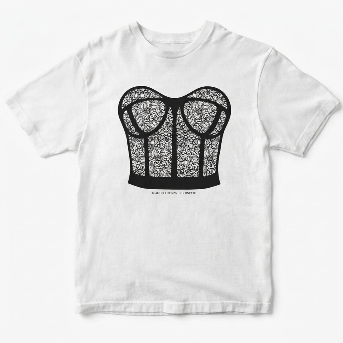 Camiseta de algodón personalizada con texto - Corset