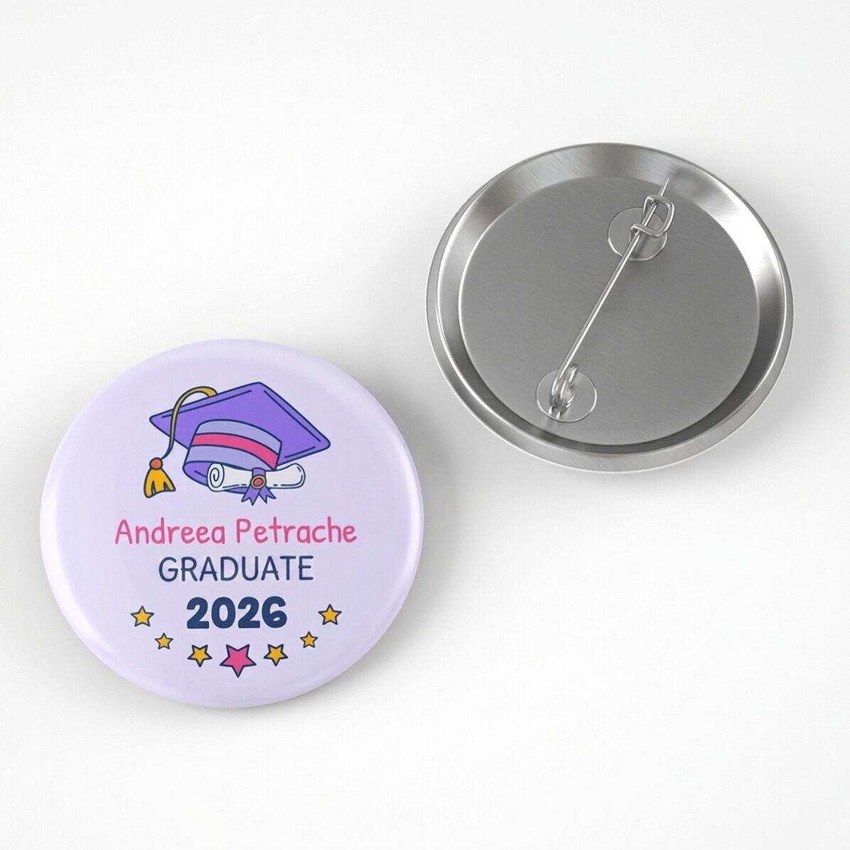 Insignia personalizada con texto para la graduación de los niños