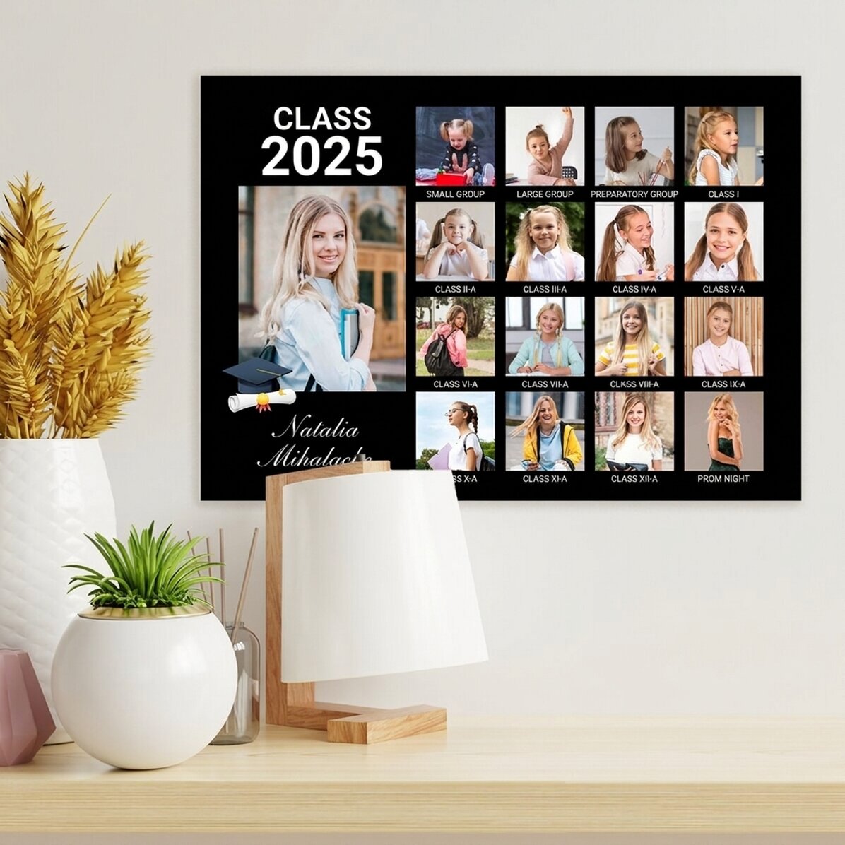 Póster personalizado con 17 fotos y texto - Graduación
