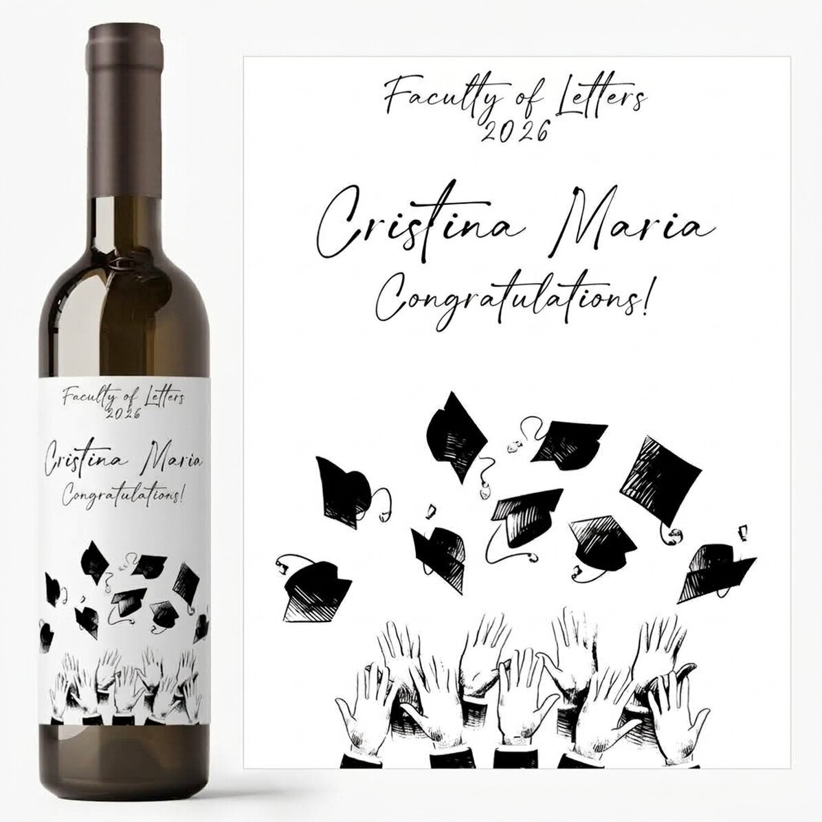 Vino personalizado con mensaje - Ceremonia de graduación