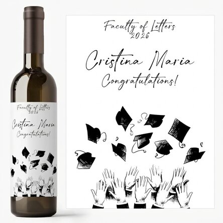 Vino personalizado con mensaje - Ceremonia de graduación