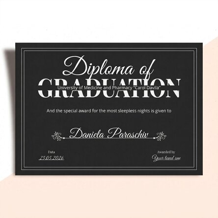 Diploma personalizada con texto - Diploma de graduación