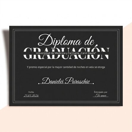 Diploma personalizada con texto - Diploma de graduación