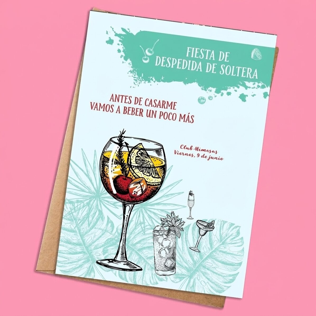 Tarjeta personalizada con texto - Despedida de soltera