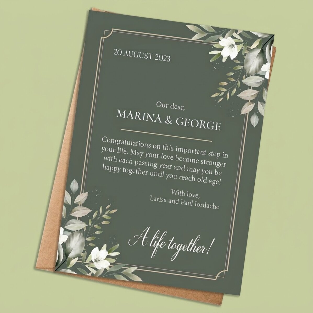 Tarjeta personalizada con texto - La casa de piedra