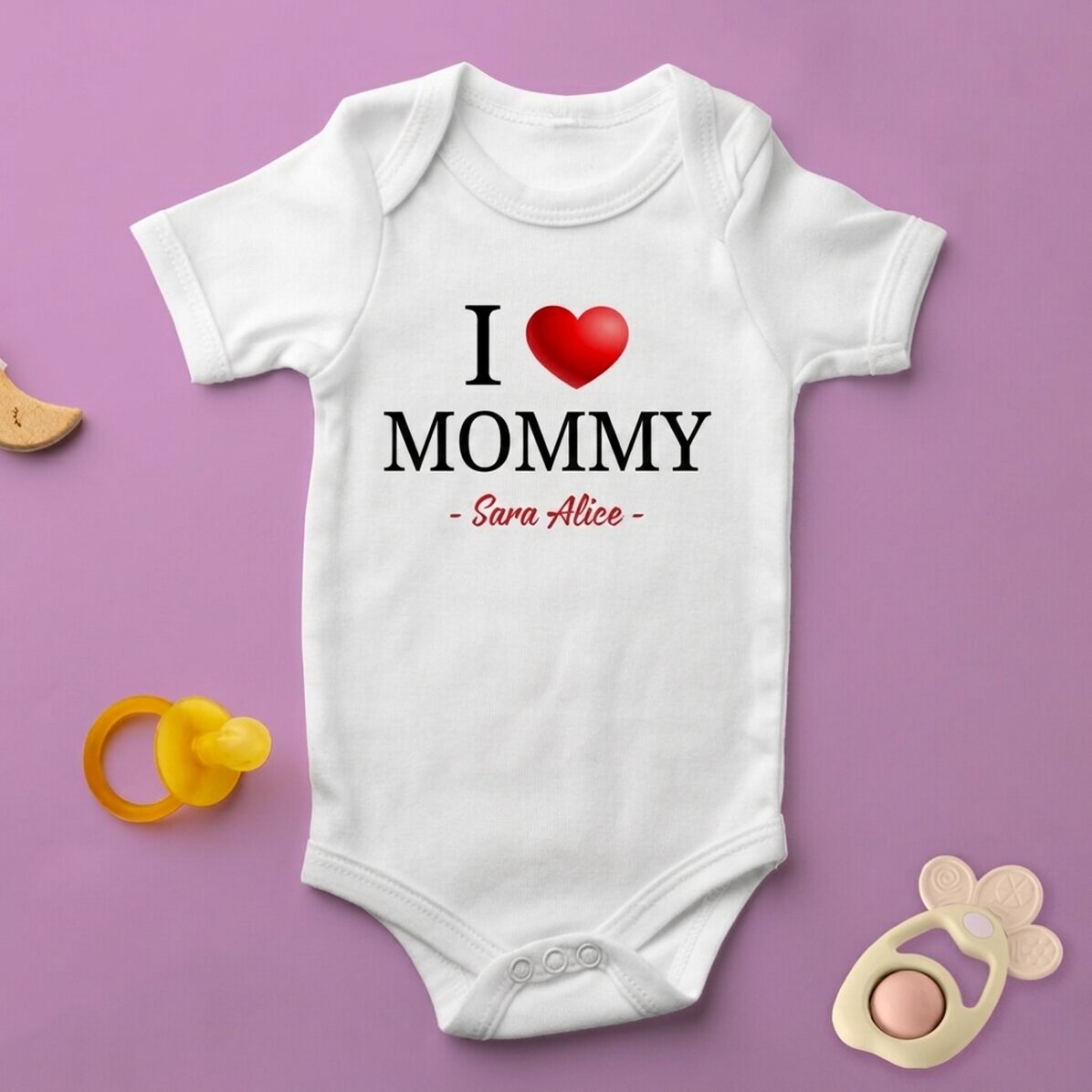Body para niños personalizado con el mensaje «i love»