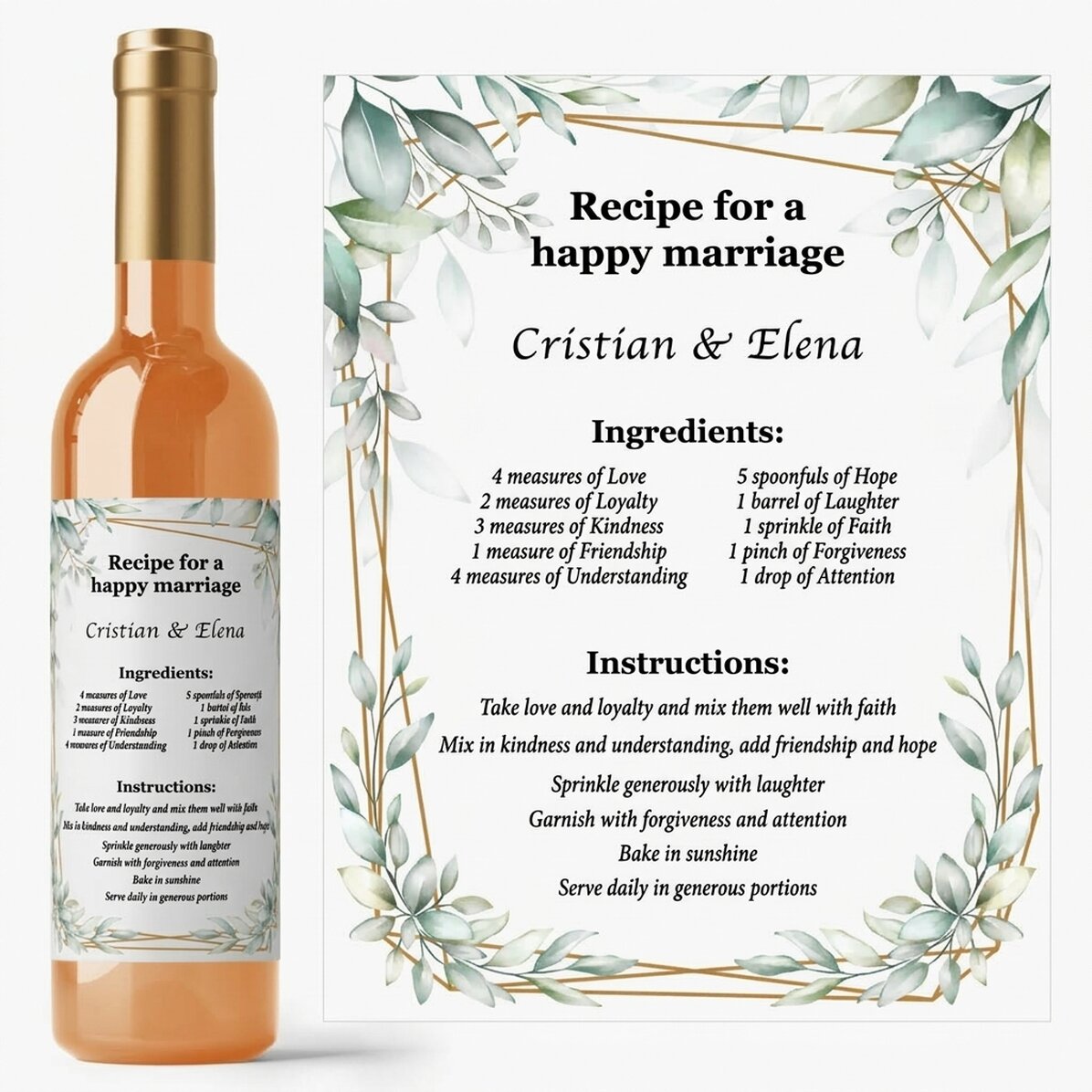 Vino personalizado con mensaje: la receta para un matrimonio feliz