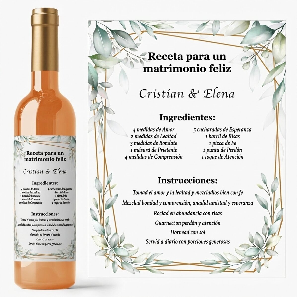 Vino personalizado con mensaje: la receta para un matrimonio feliz