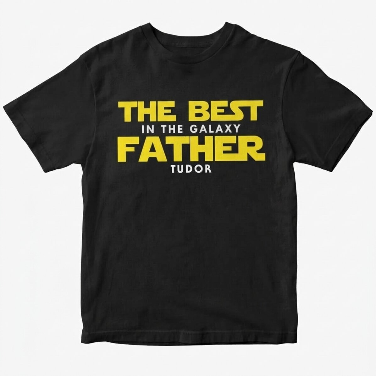 Camiseta de algodón personalizada con el texto «El mejor padre de la galaxia»