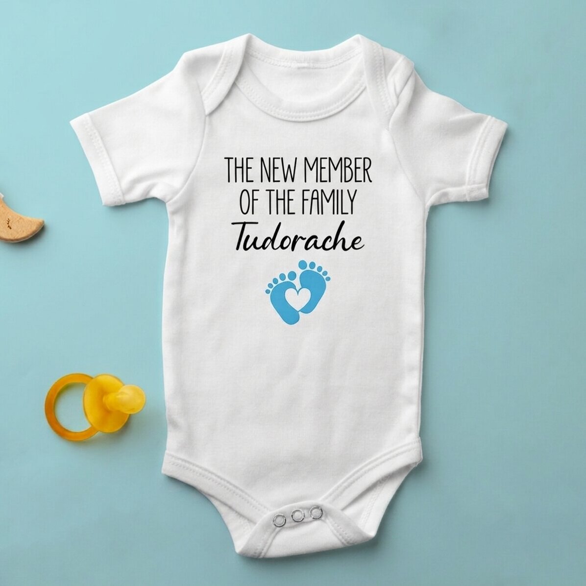 Body para niños personalizado con mensaje: «El nuevo miembro»