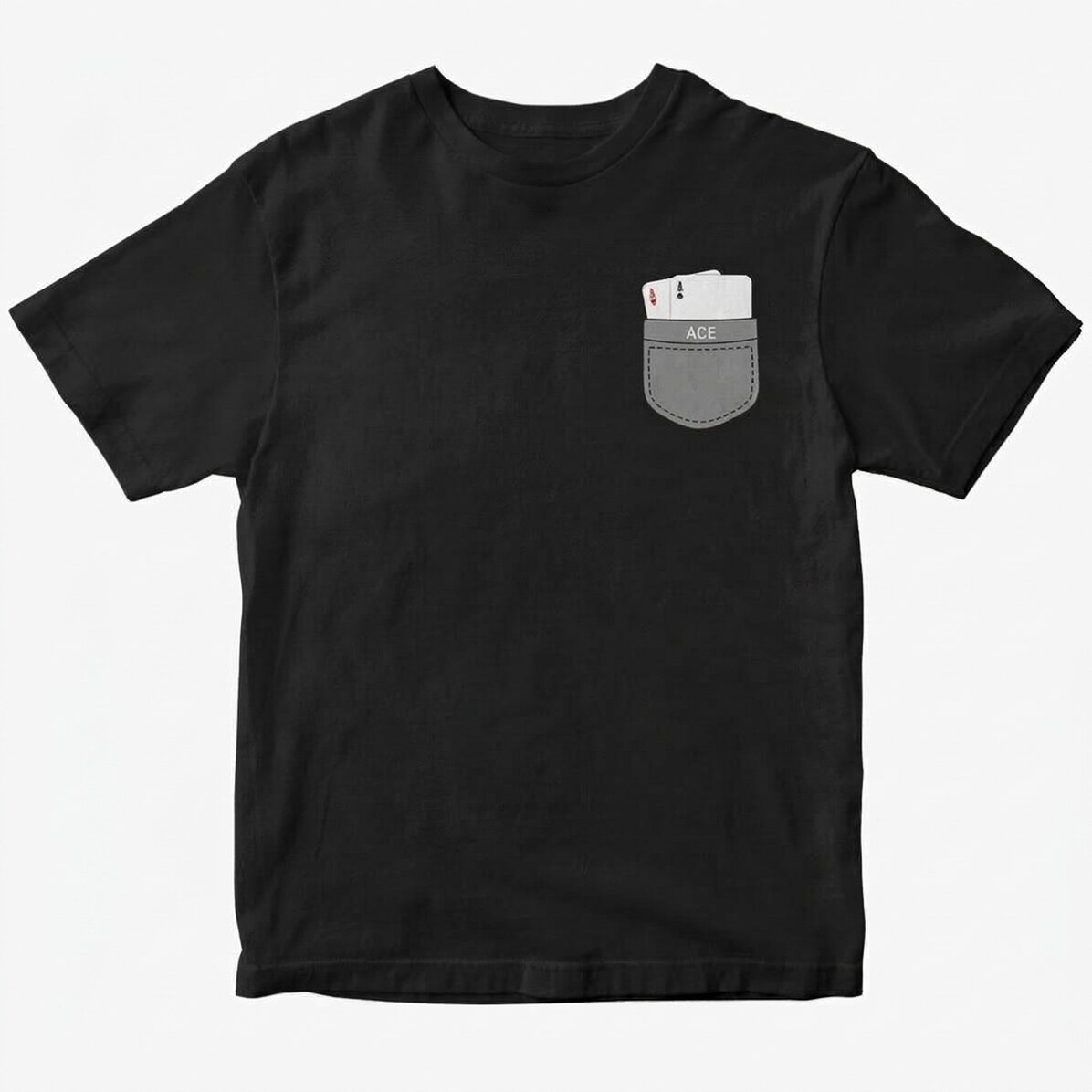 Camiseta de algodón personalizada con texto: «Los ases bajo la manga»