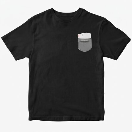 Camiseta de algodón personalizada con texto: «Los ases bajo la manga»