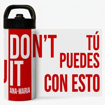 Término con asa y pajita personalizado con nombre - Don