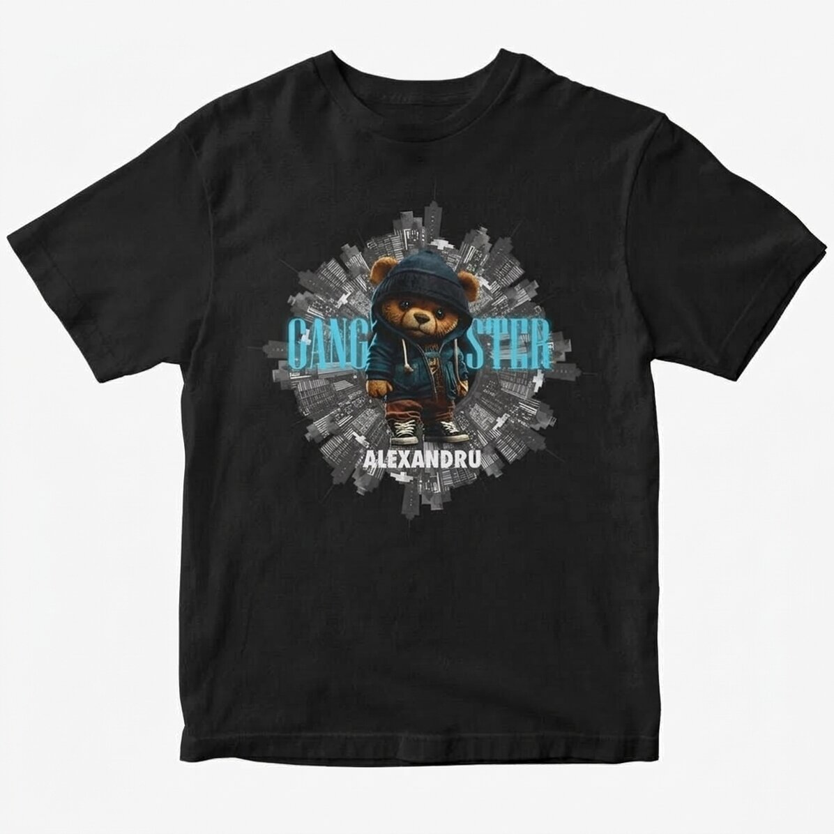 Camiseta de algodón personalizada con texto - Gangster