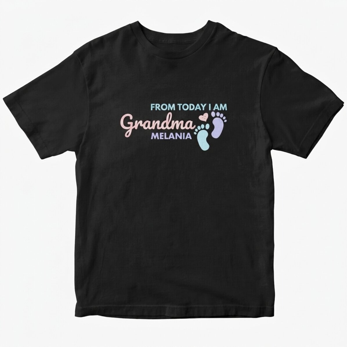 Camiseta de algodón personalizada con texto: «Desde hoy soy abuela»