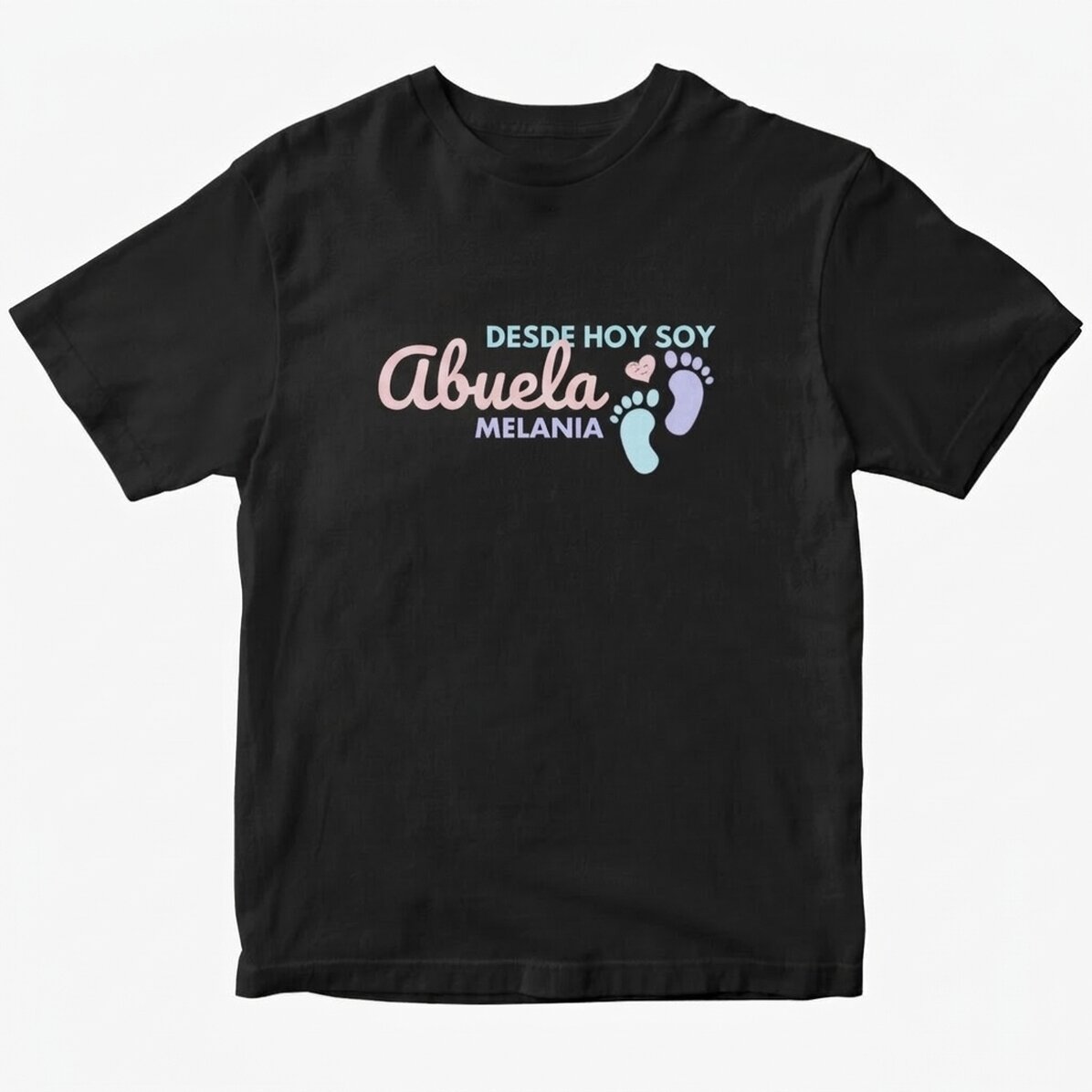 Camiseta de algodón personalizada con texto: «Desde hoy soy abuela»