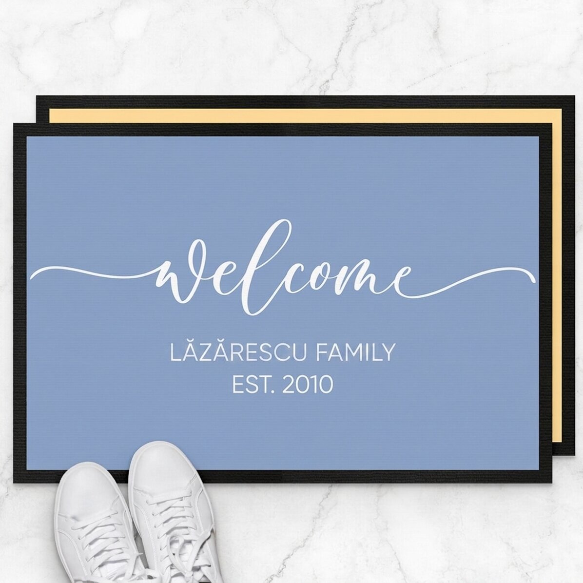 Felpudo de entrada personalizado con el texto «Welcome»
