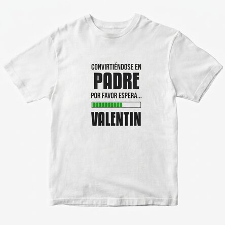 Camiseta de algodón personalizada con el texto «Becoming a father»