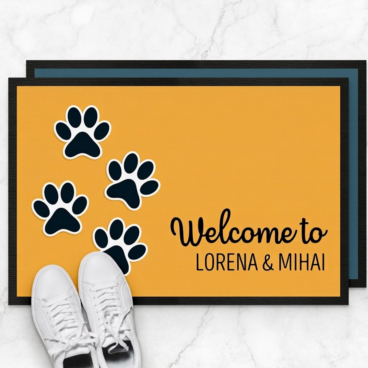 Alfombra de entrada personalizada con texto - Paws