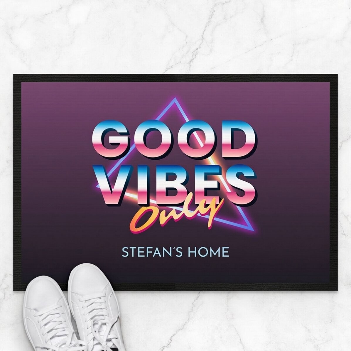 Felpudo de entrada personalizado con texto: «Good vibes only»