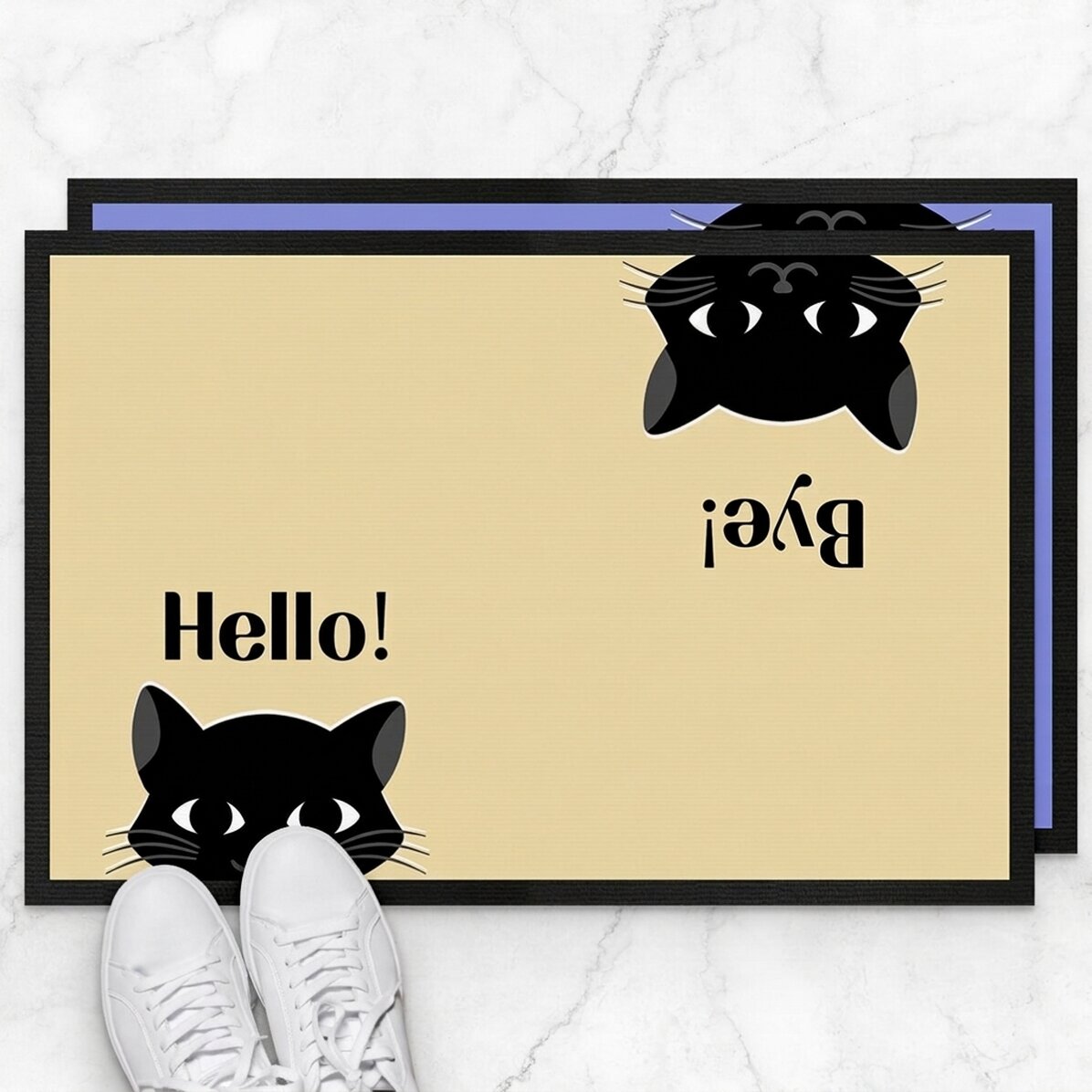 Alfombra de entrada personalizada con texto - Gatos