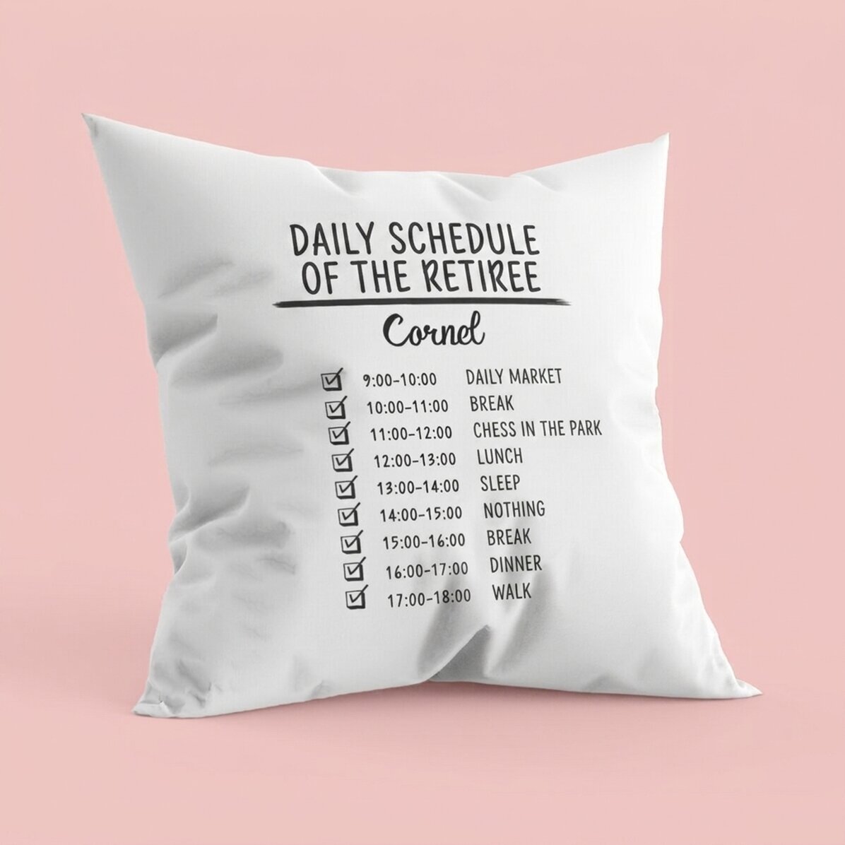 Almohada personalizada con texto - Programa diario