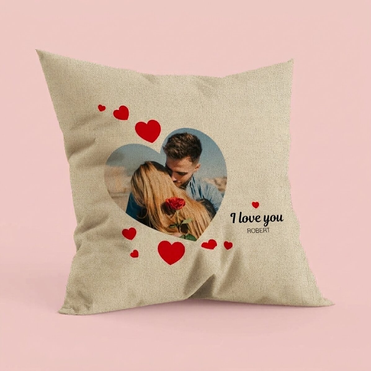 Cojín personalizado con una foto - P.S. I love you - En