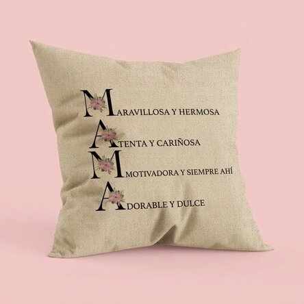 Cojín personalizado con texto: «Así es mi madre» - En