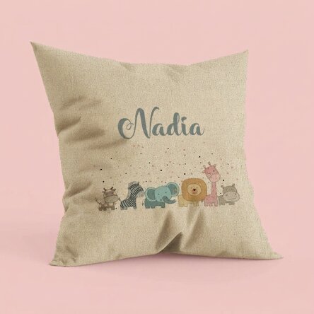 Almohada personalizada con texto - Nombre del bebé - En