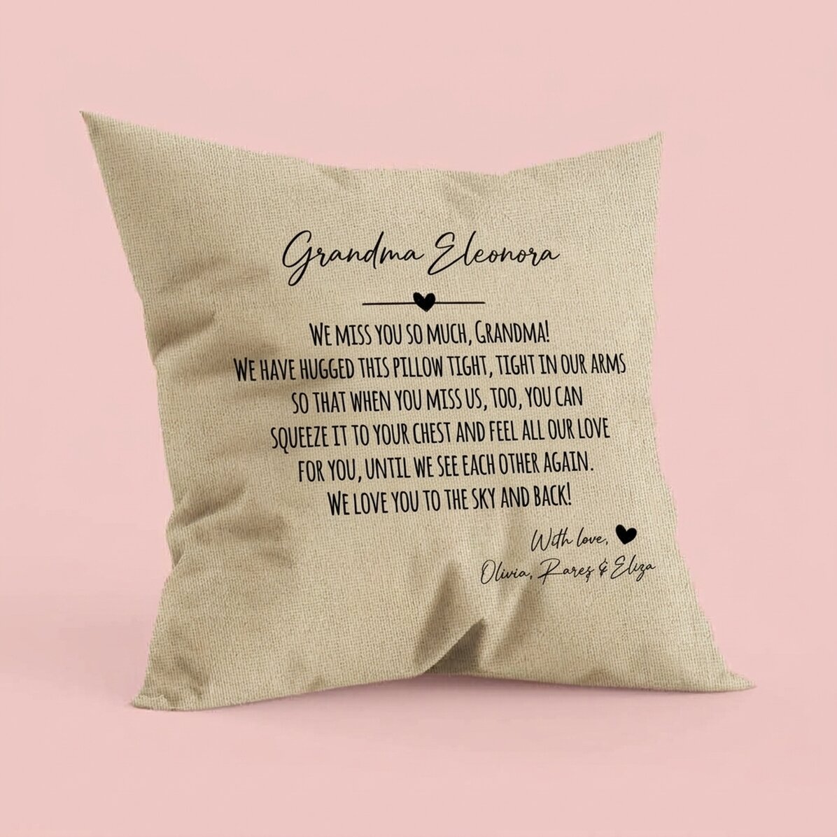 Almohada personalizada con un mensaje para tus seres queridos - En